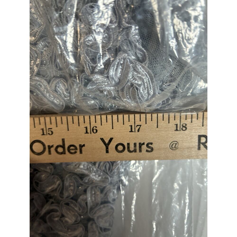 R&M Richards Size 10 NWT Silver Soutache Cascade Floor Length Evening Gown Maxi - Picture 8 of 8